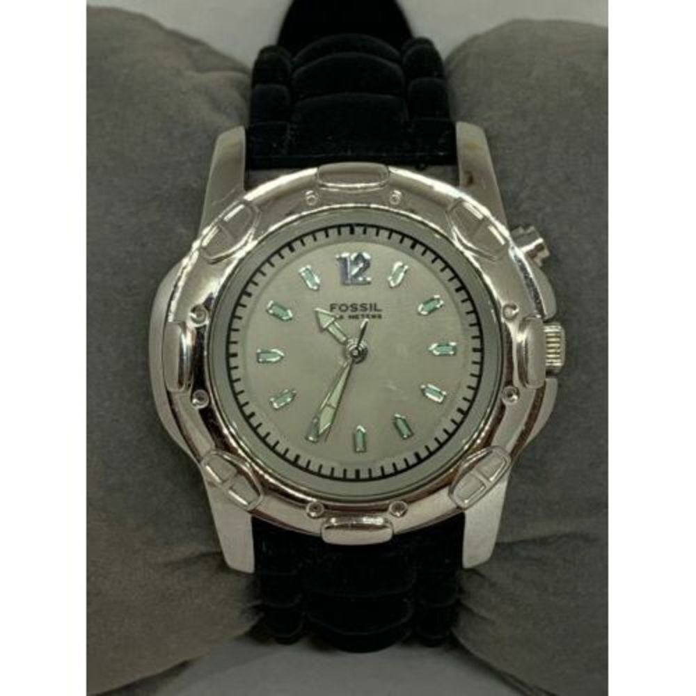 Fossil PR5167 Unisex Black Silicone Analog Silver Dial Quartz Genuine Watch E70